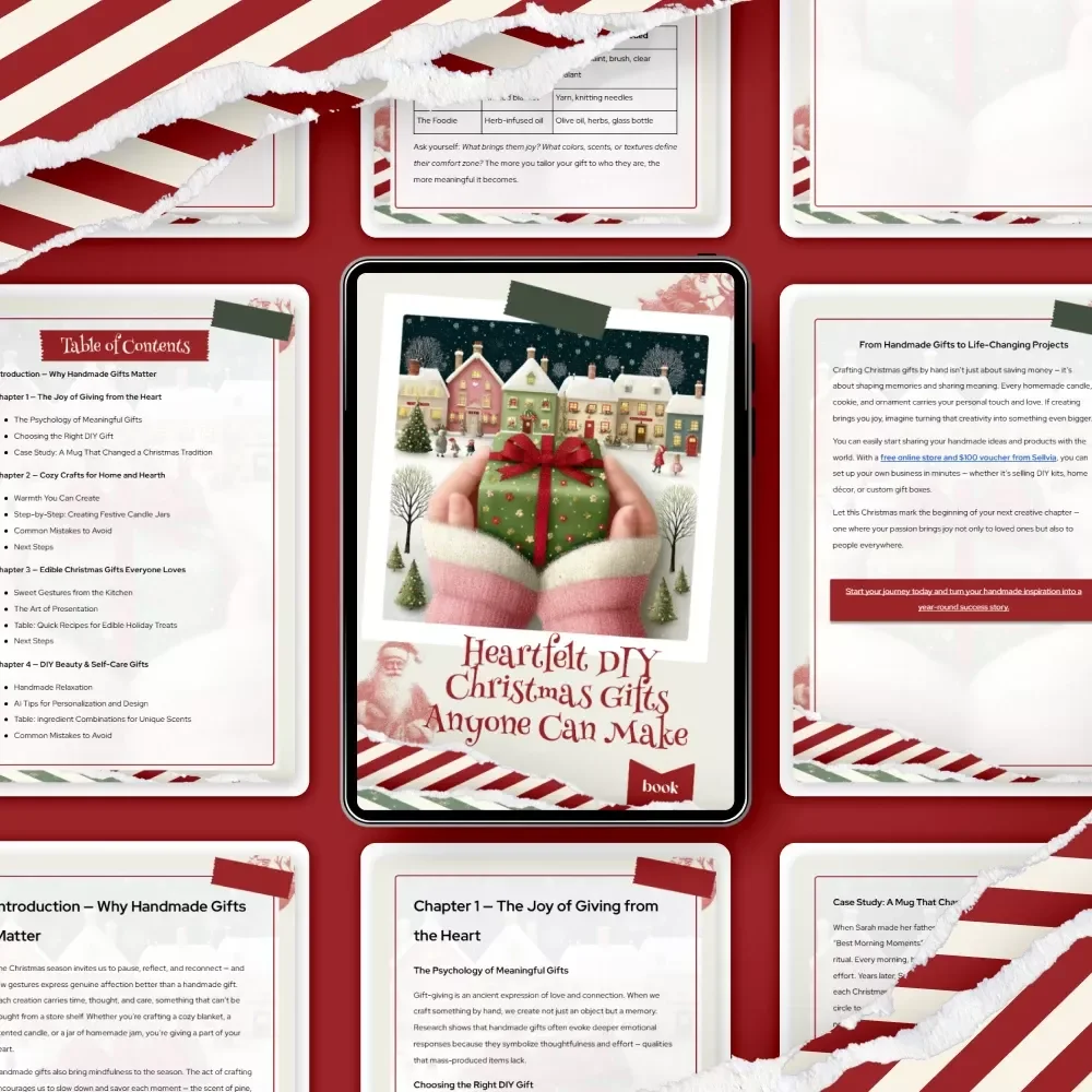 Heartfelt DIY Christmas Gifts Anyone Can Make — Holiday eBook Guide for Cozy Handmade Presents, Easy Craft Tutorials, and Meaningful diy christmas gifts