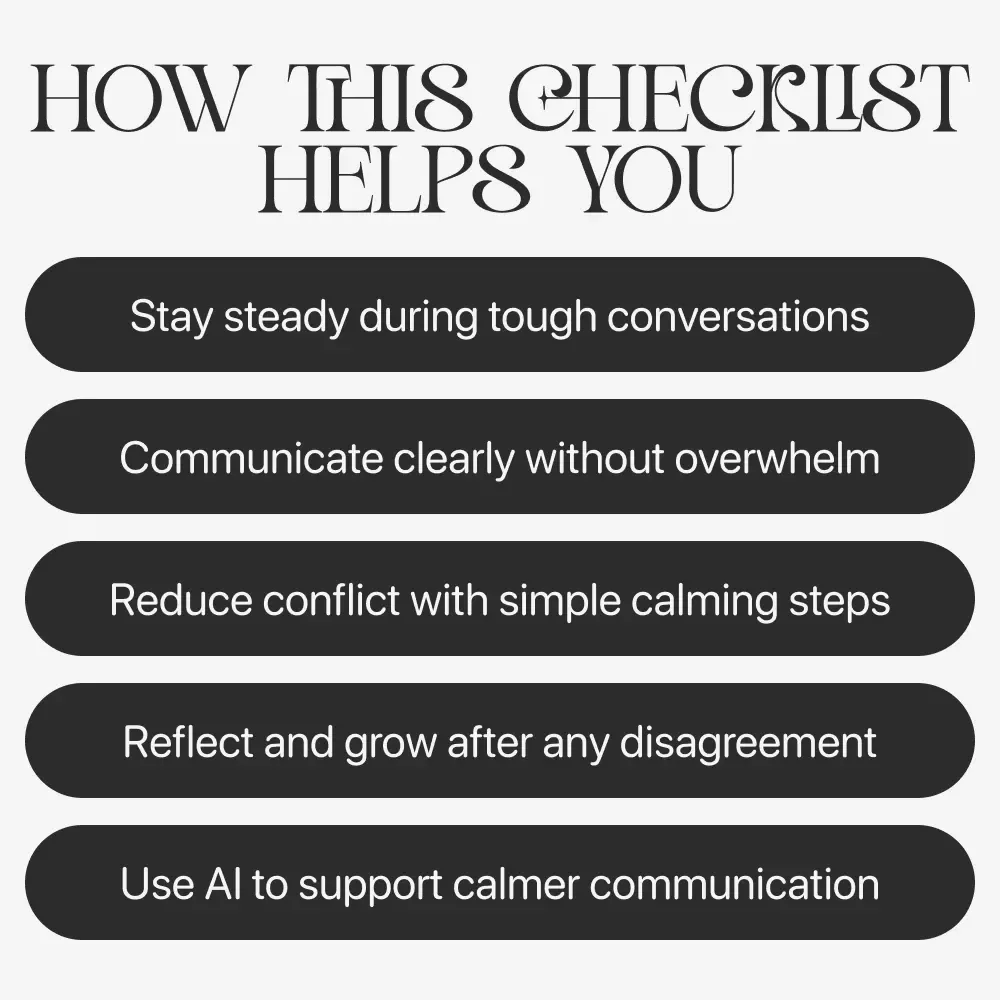 Calm in the Moment Checklist