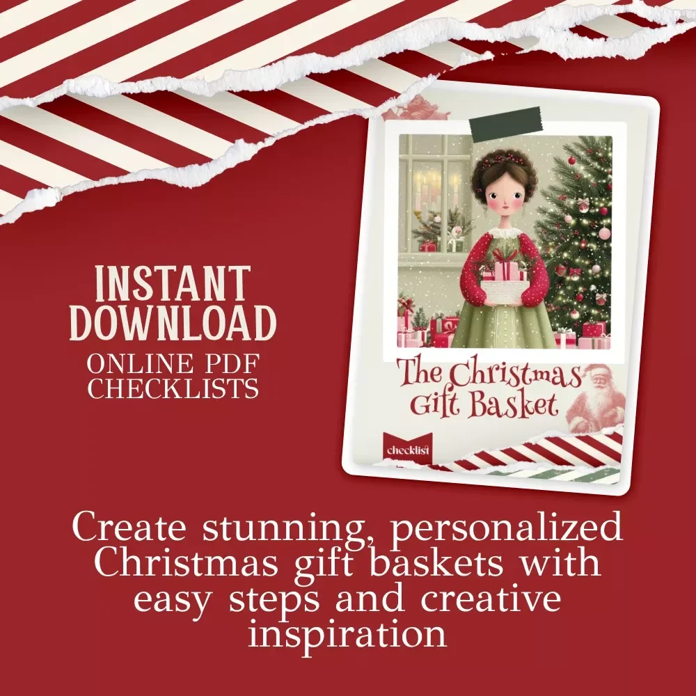 The Christmas Gift Basket Checklist | Ultimate Holiday Planning Guide for christmas gift baskets, DIY Basket Ideas, Festive Themes & Perfect Gifting (Digital Download)
