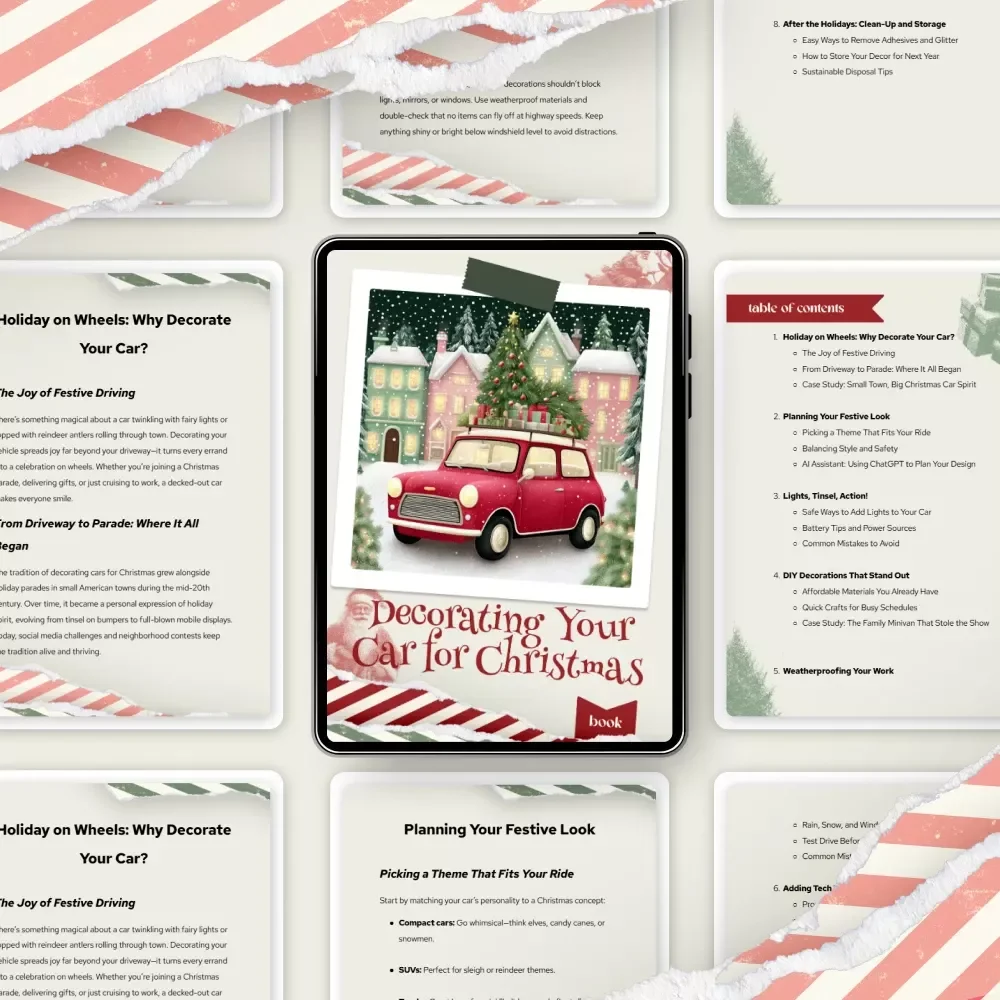 Decorating Your Car for Christmas | Festive Car Decor Guide, Holiday Car Decorating eBook, Christmas Auto Makeover Checklist, Digital Download
