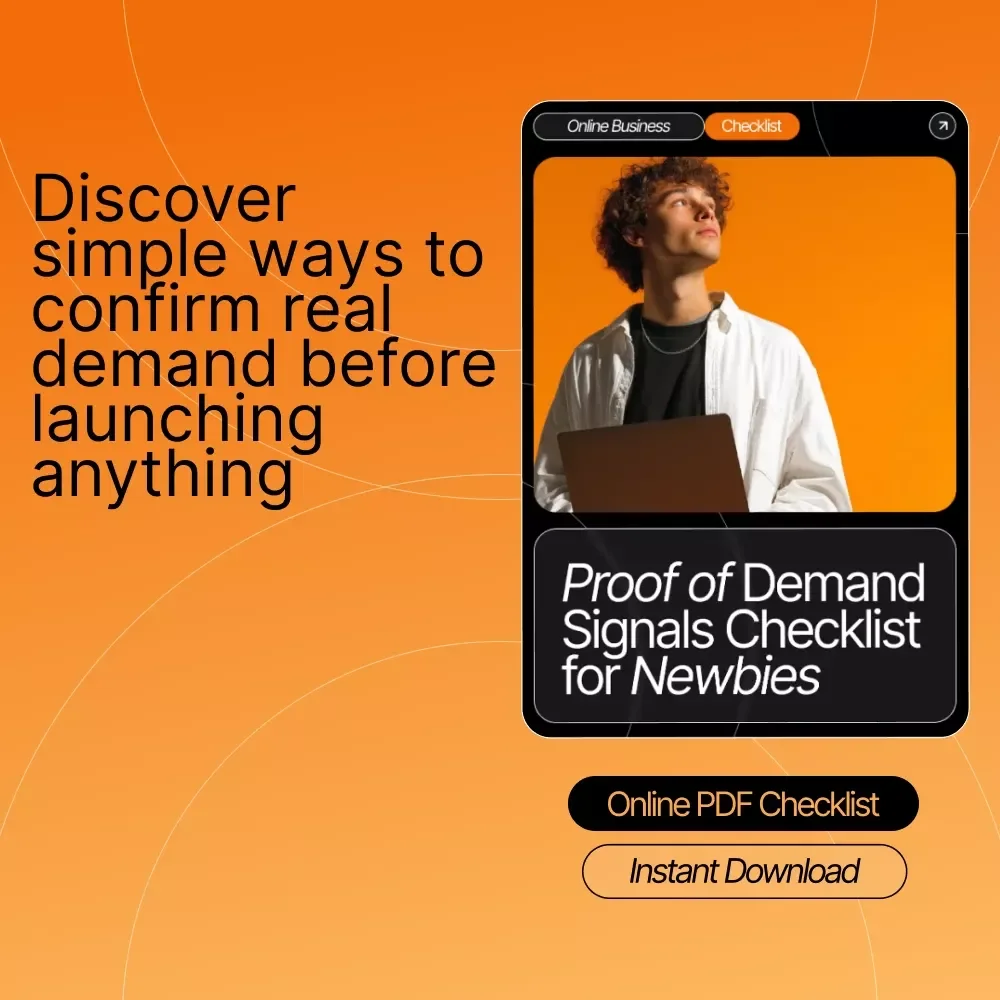 Proof of Demand Signals Checklist for Newbies | SEO-Friendly Digital Download | Beginner Market Research Tool | proof of demand signals for newbies Guide