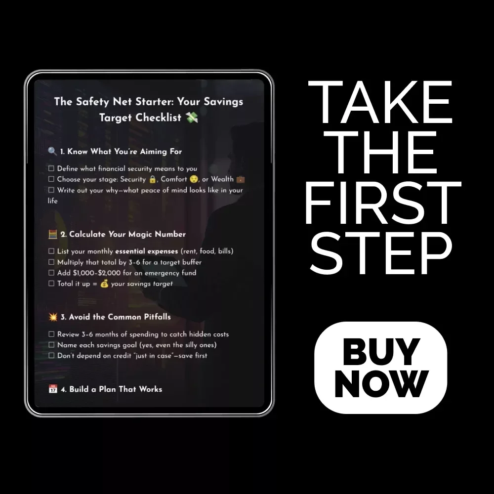 The Safety Net Starter: Your Savings Target Checklist | Printable Financial Planner | Easy Step-by-Step Savings Tracker | Build a Real Savings Target for Financial Security