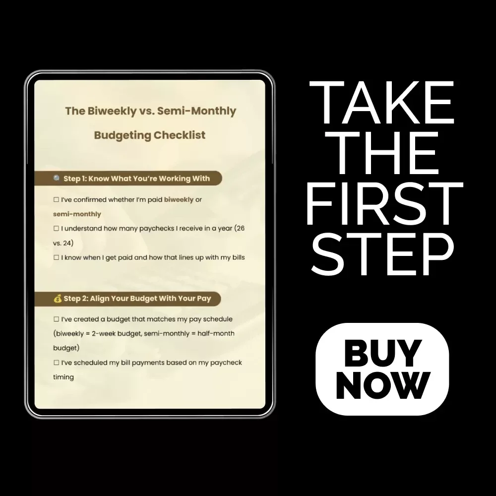 The Biweekly vs. Semi-Monthly Budgeting Checklist | Paycheck Planning Made Simple | Digital Download for Smarter Money Management