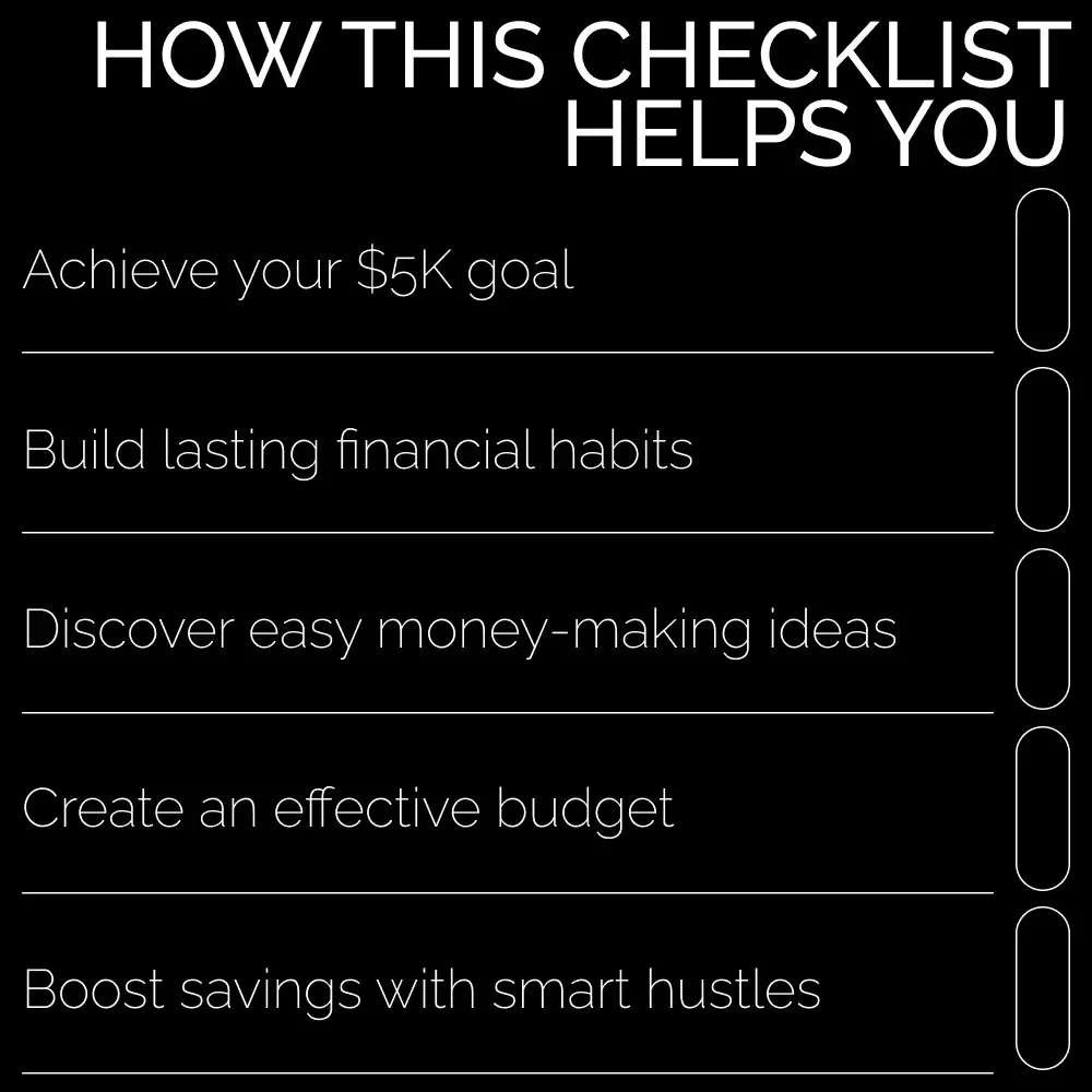 $5K in 90 Days: The Power-Save Checklist – Your Guide to Saving $5,000 in 3 Months