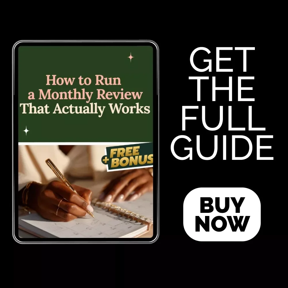 How to Run a Monthly Review That Actually Works | Financial Planning Guide | Monthly Money Review Tips | Budgeting & Personal Finance Printable
