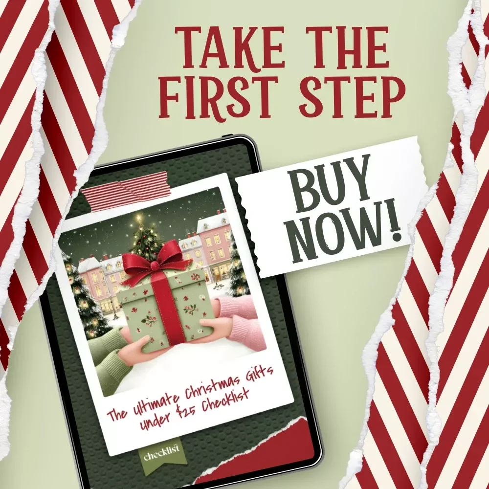 The Ultimate Christmas Gifts Under $25 Checklist | Digital Holiday Gift Guide | Printable Christmas Gift Ideas List for Budget-Friendly Shopping