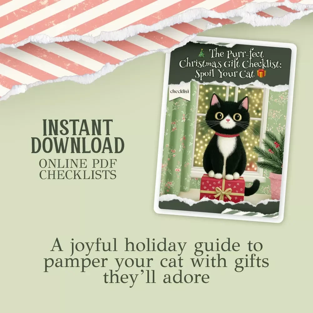 The Purr-fect Christmas Gift Checklist: Spoil Your Cat | Ultimate christmas gifts for cats Guide, Digital Download, Festive Pet Checklist for Cat Lovers