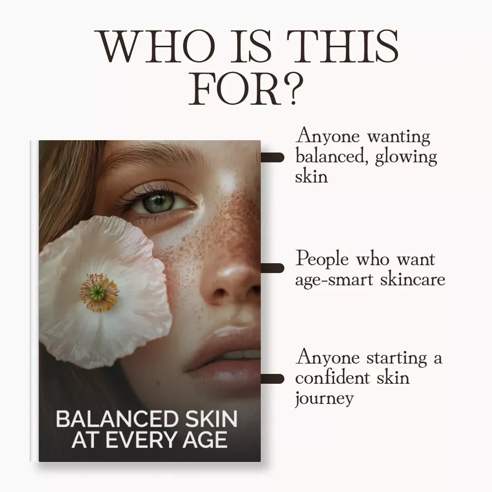 Balanced Skin at Every Age | Digital Skincare eBook for Radiant, Even-Toned Complexion | How to Fix Uneven Skin Tone as You Age | Glow Guide for Women 30+