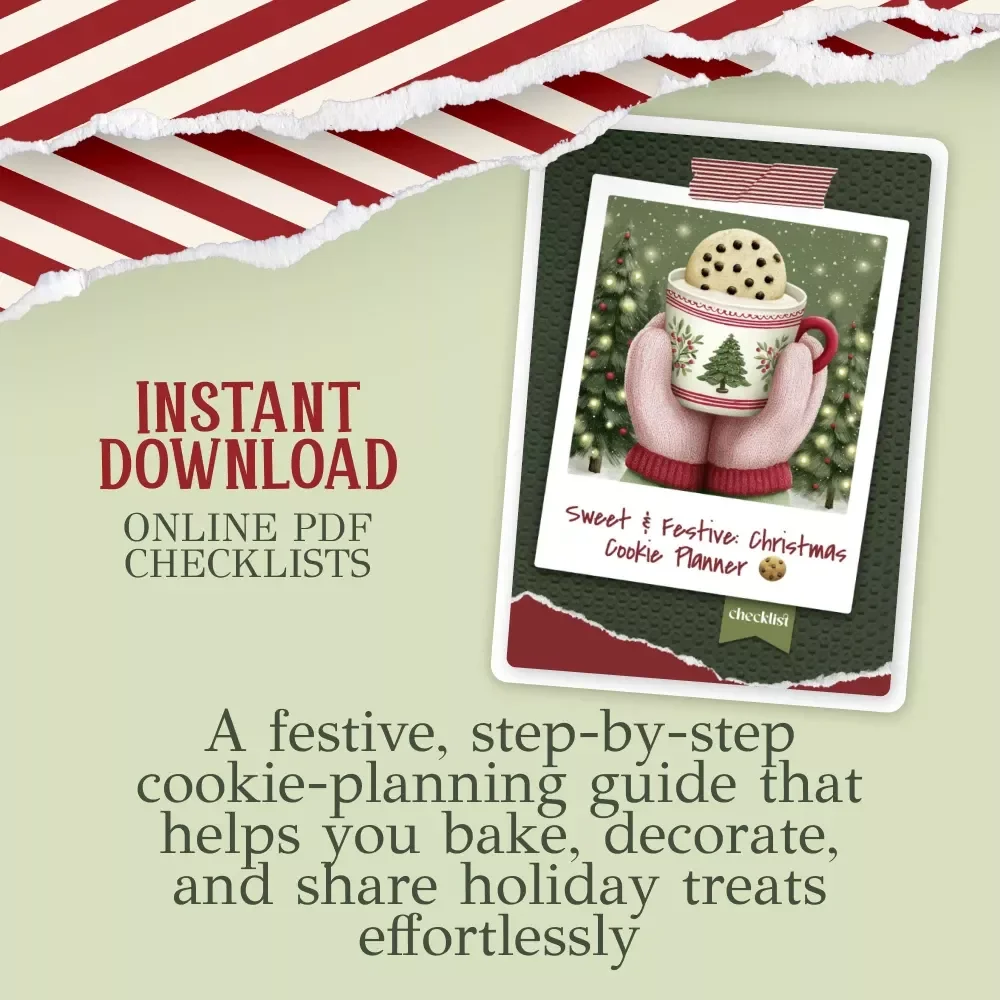 Sweet & Festive: Christmas Cookie Planner | Holiday Baking Checklist | Printable Cookie Guide for christmas cookies ideas & Festive Recipe Planning