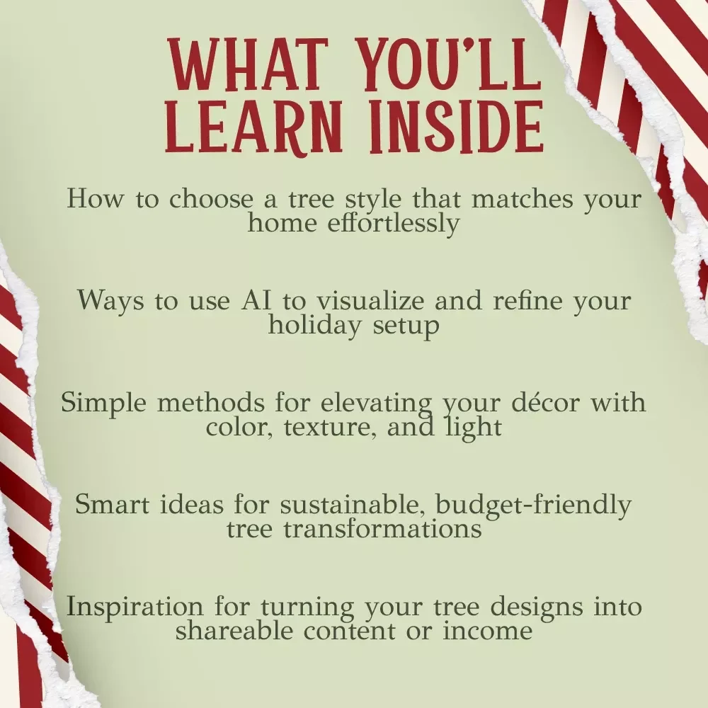 Creative Christmas Tree Ideas for Every Home | Christmas Tree Ideas Guide | Holiday Decorating eBook for Unique, Modern & Cozy Seasonal Designs