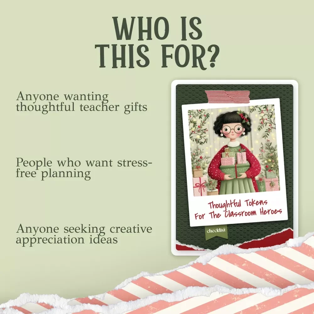 Thoughtful Tokens for the Classroom Heroes – Printable Checklist for Easy christmas gifts for teachers | Holiday Gift Guide | Teacher Appreciation Ideas | Instant Digital Download