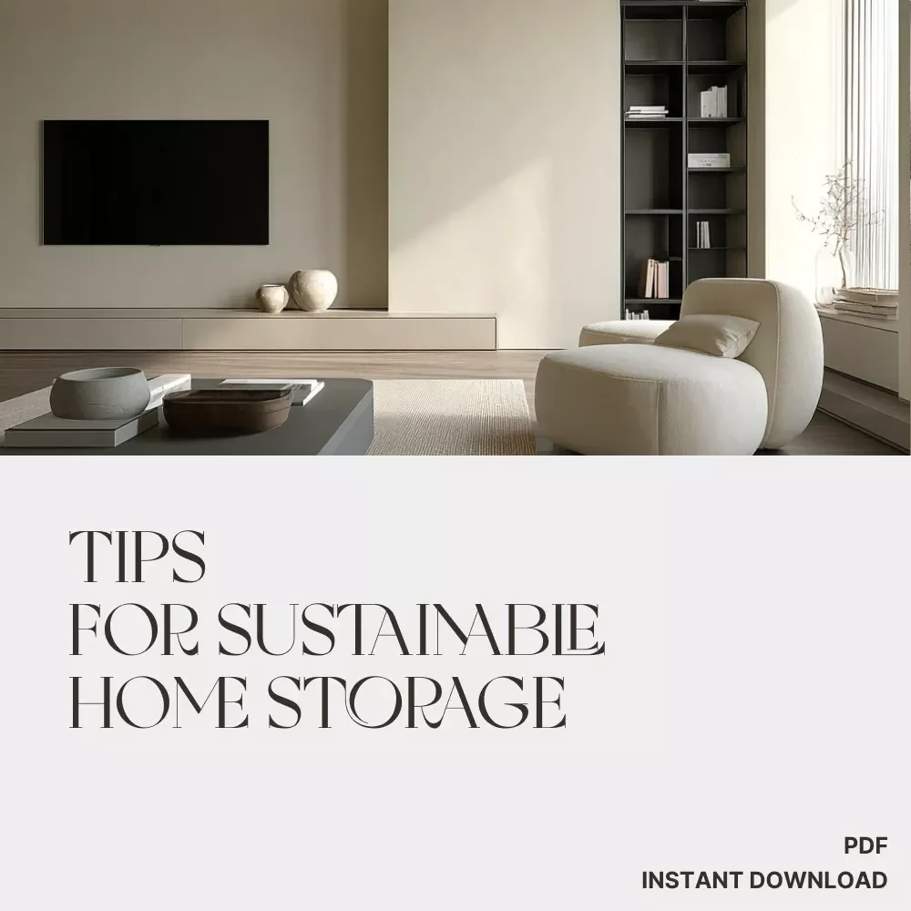 Tips for Sustainable Home Storage | Eco-Friendly Organization Checklist for Minimalist & Green Living | Printable Digital Download