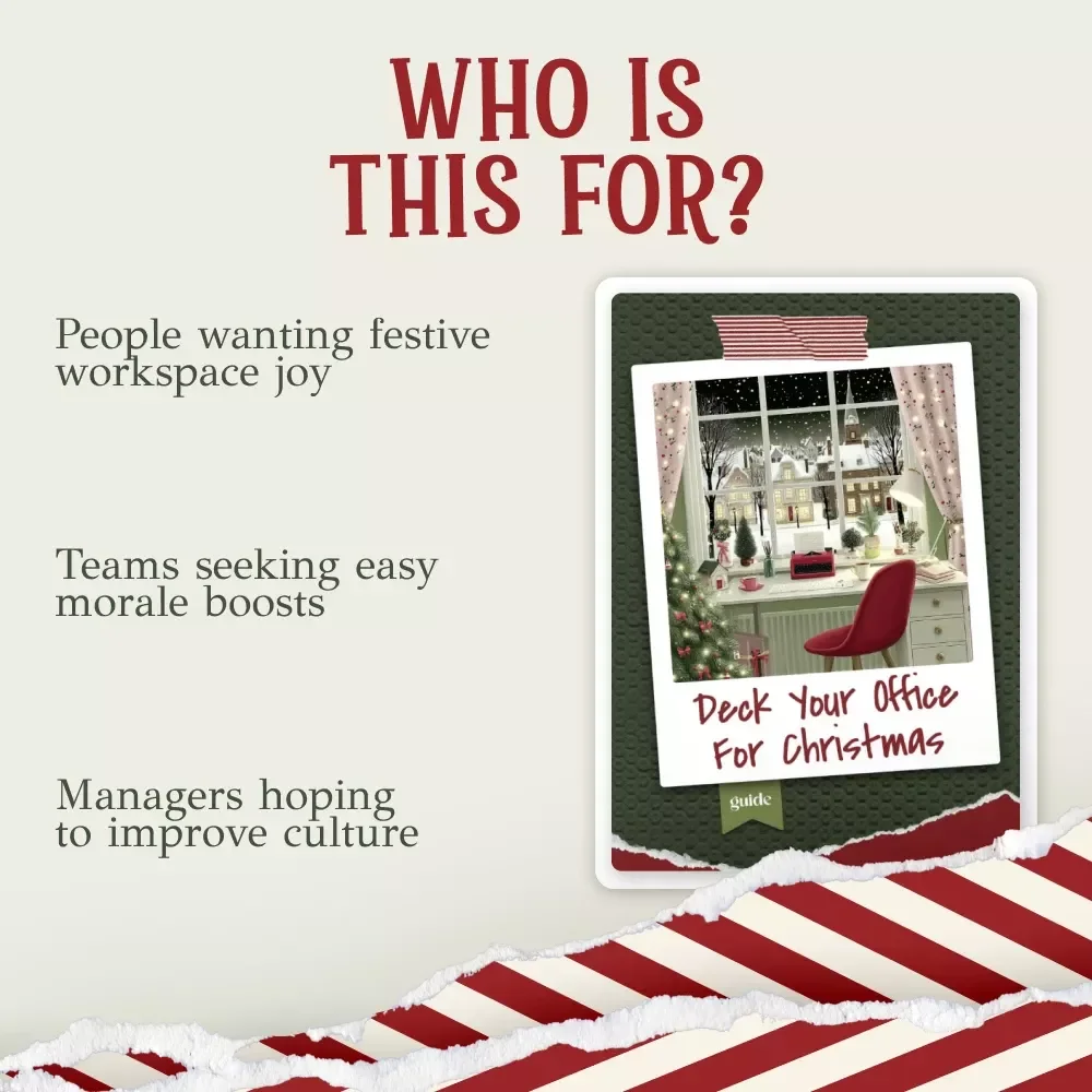 Deck Your Office for Christmas – Ultimate Holiday Workspace Guide | Festive Office Makeover | christmas office decorating ideas | Creative Corporate Christmas Decor eBook