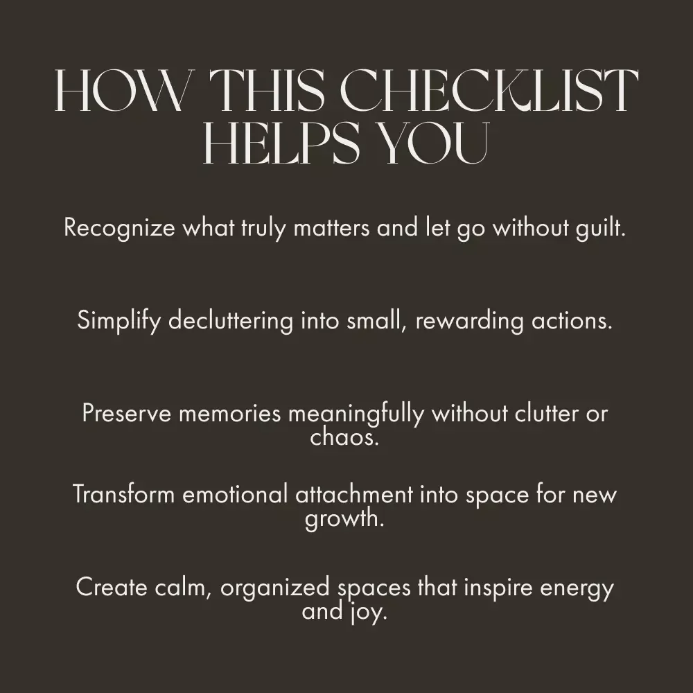 Your “Sentimental Space Saver” Checklist | Digital Decluttering Guide for When Sentimental Items Block Space | Minimalist Home Organization Printable