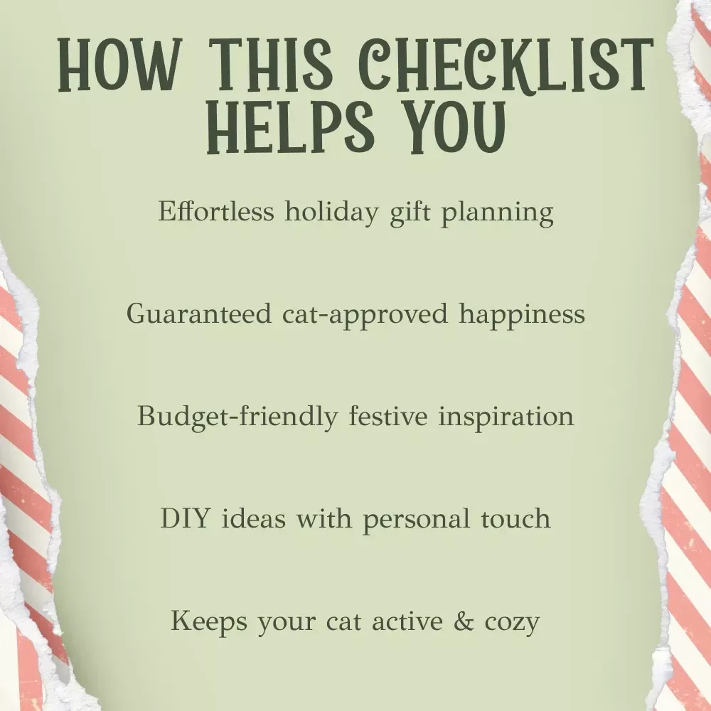 The Purr-fect Christmas Gift Checklist: Spoil Your Cat | Ultimate christmas gifts for cats Guide, Digital Download, Festive Pet Checklist for Cat Lovers