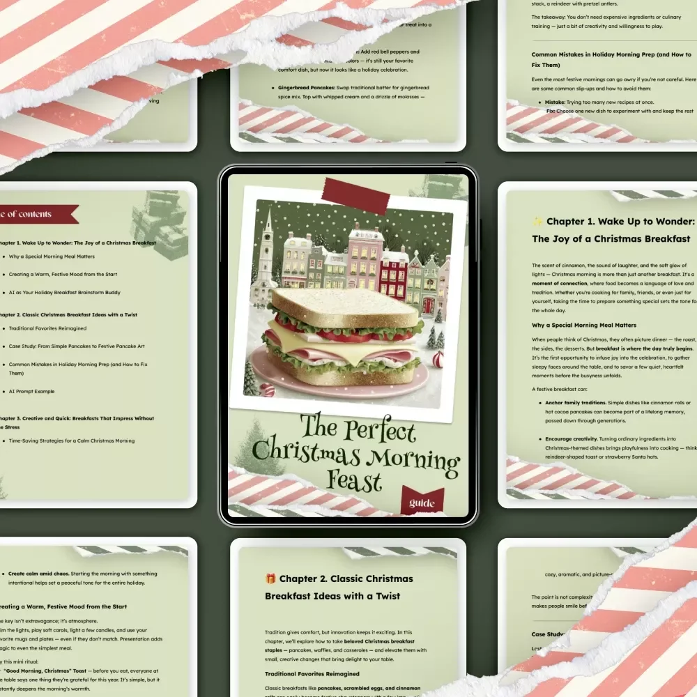 The Perfect Christmas Morning Feast | Festive Guide for christmas breakfast ideas | Cozy Holiday Breakfast eBook for Families & Hosts