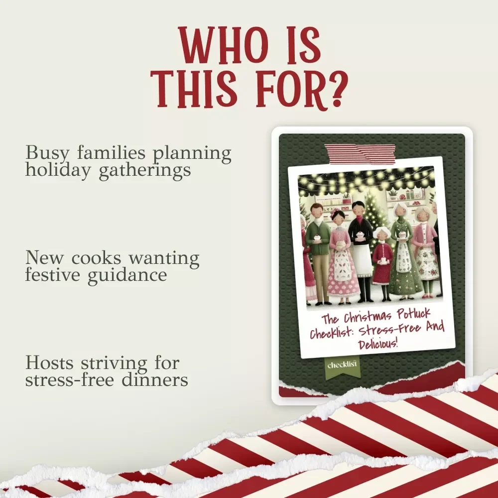 The Christmas Potluck Checklist: Stress-Free & Delicious | Printable Holiday Checklist for Easy Hosting | Christmas Potluck Ideas Guide