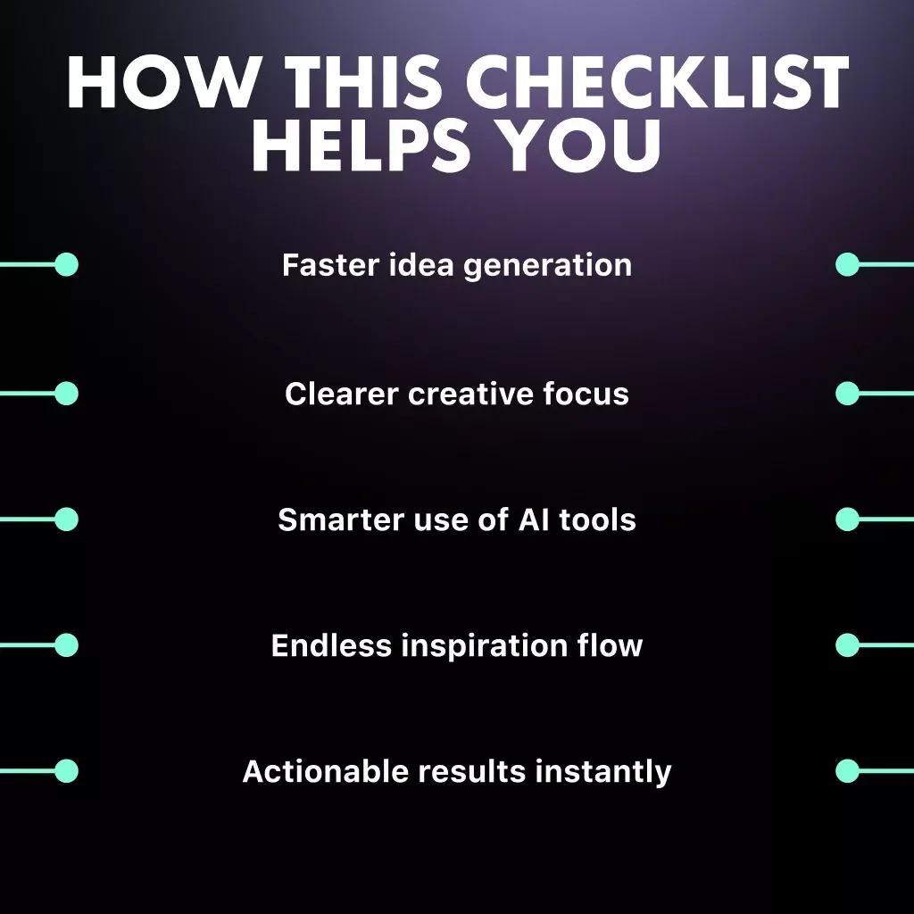 Best Way to Generate Creative Ideas With AI | Printable & Digital Checklist for Creators, Entrepreneurs, Writers, and Innovators