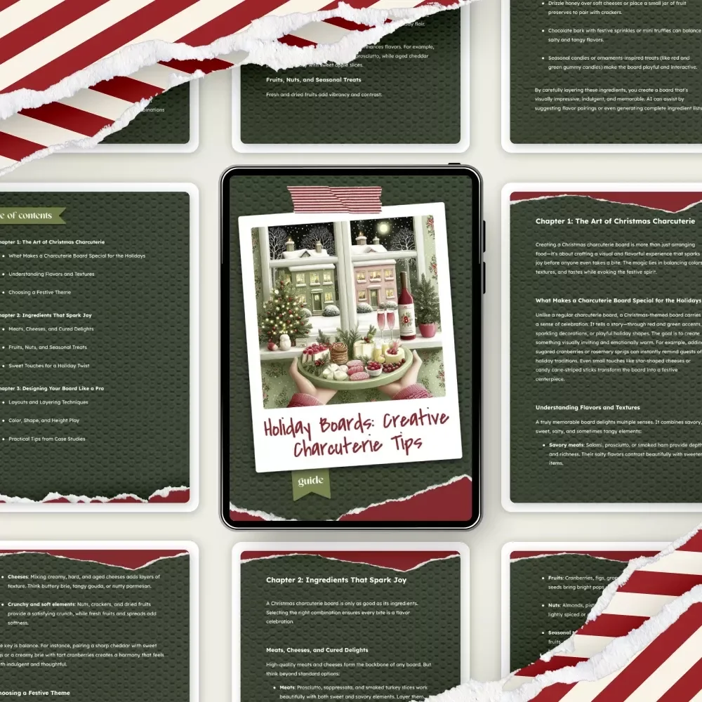 Holiday Boards: Creative Charcuterie Tips | Festive Guide for christmas charcuterie board ideas | Printable Digital Download