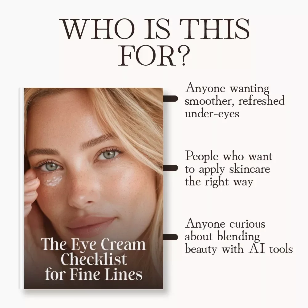 The Eye Cream Checklist for Fine Lines | Digital Skincare Guide | How to Use Eye Creams Effectively for Fine Lines | Printable & Downloadable Skincare Routine PDF