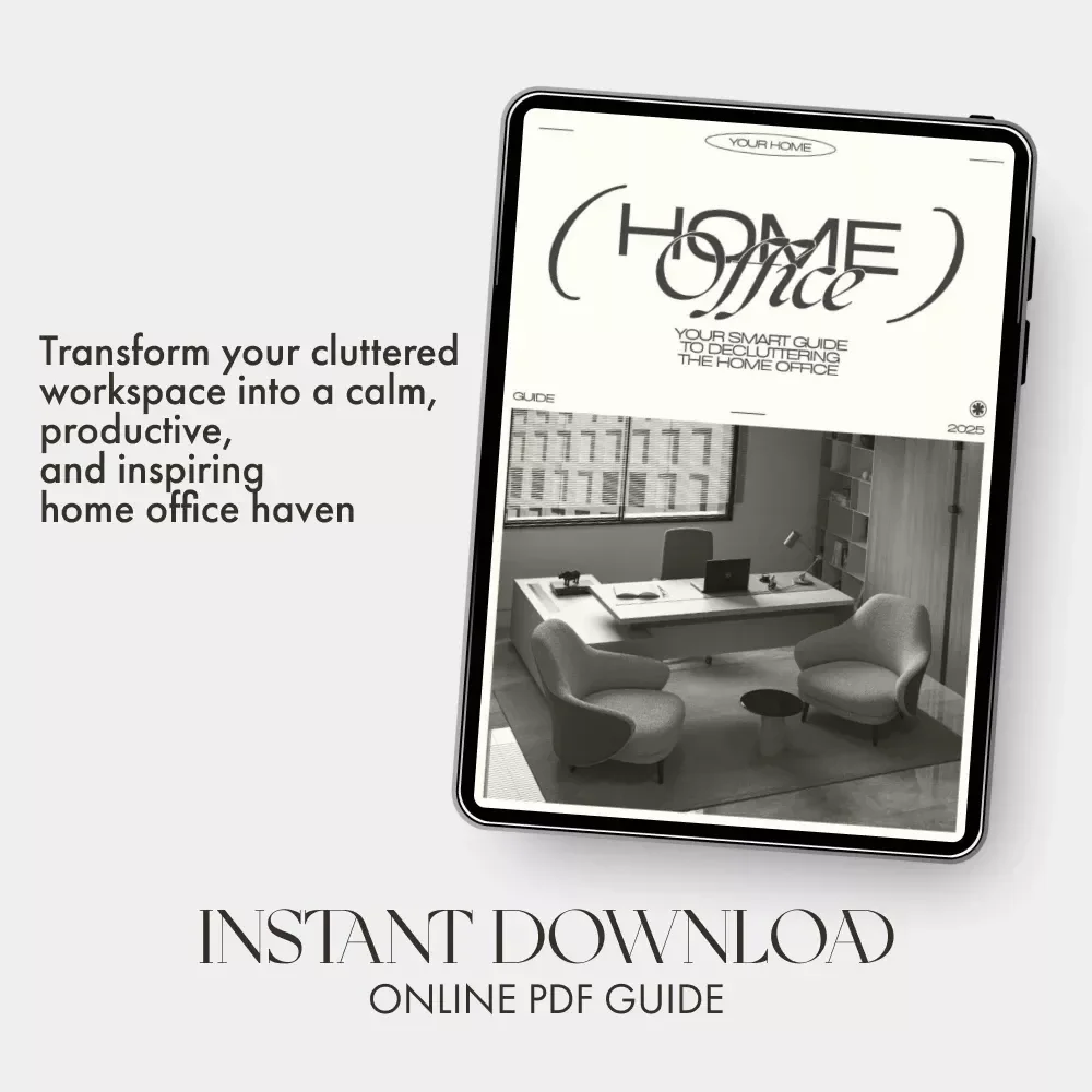 Your Smart Guide to Decluttering the Home Office | The Best Way to Declutter Home Office | Digital Download Organization Guide for a Calm, Productive Workspace