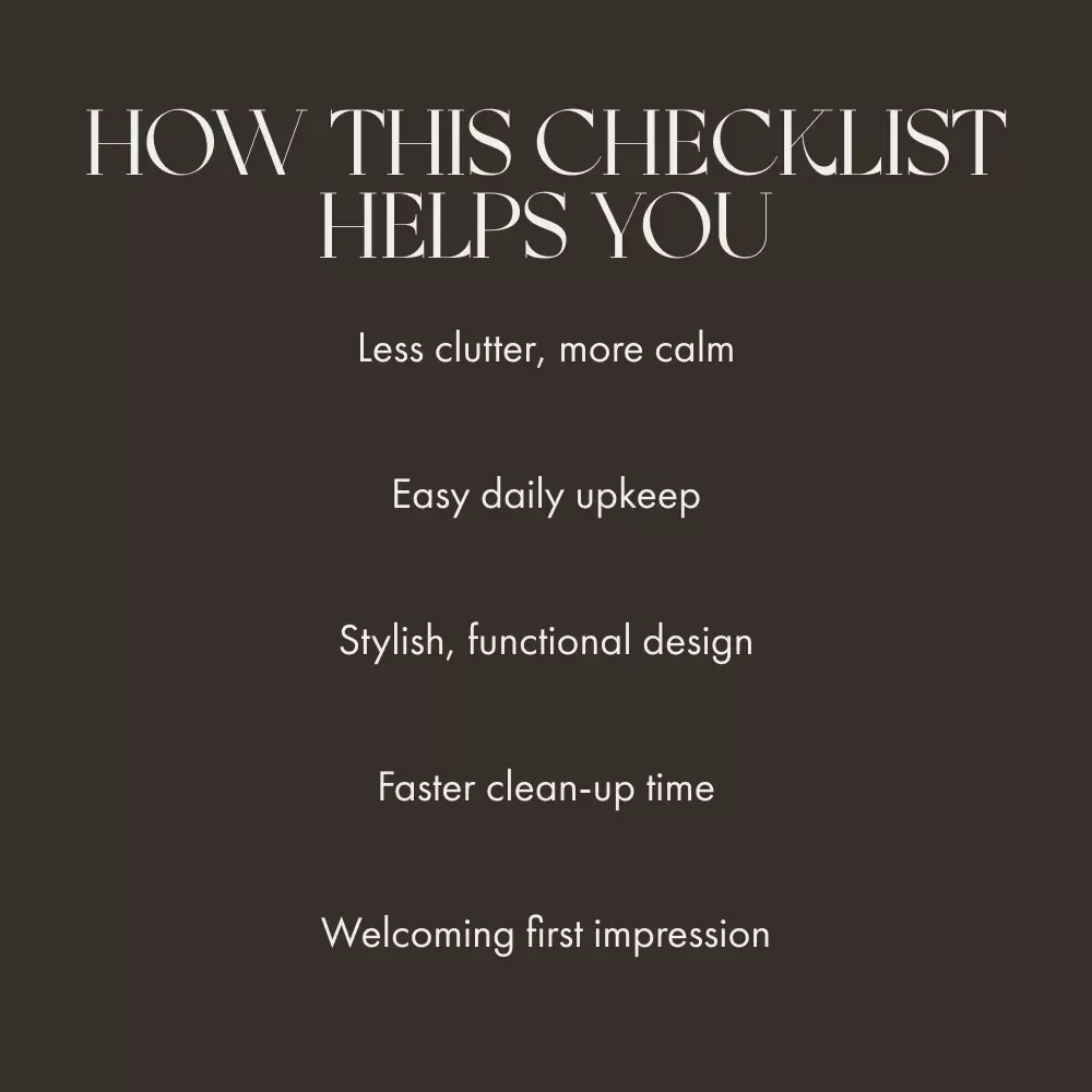 Checklist: How to Maintain a Clean and Tidy Entryway | Minimalist Home Organization Guide | Printable Digital Download for Easy Home Maintenance