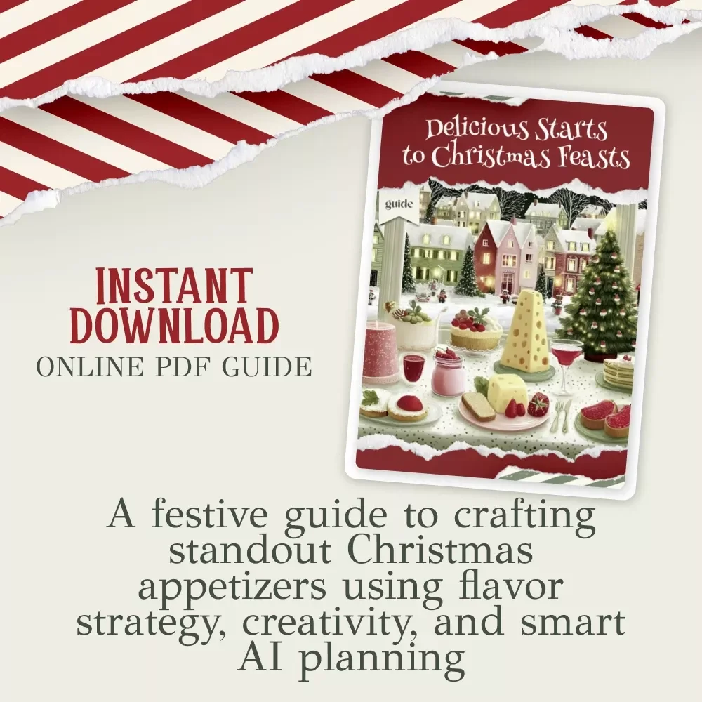 Delicious Starts to Christmas Feasts | Festive Holiday Guide for christmas appetizer ideas | Printable Digital Download for Stress-Free Entertaining