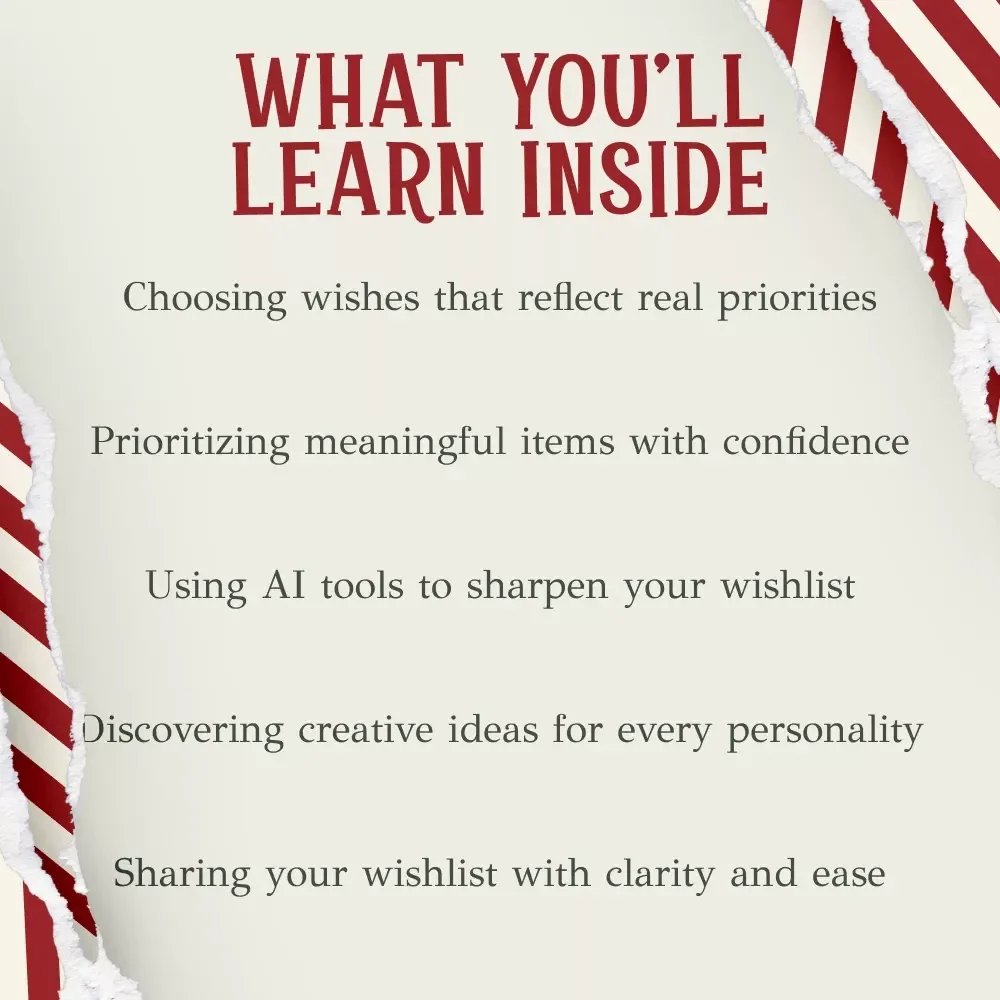 Wishlist Joy This Christmas | Christmas Wishlist Ideas Guide | Holiday Gift Planning eBook for Stress-Free Gifting