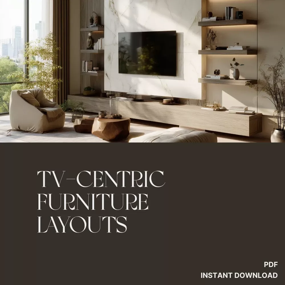 Mastering the Art of TV-Centric Furniture Layouts | eBook for Home Designers, Decor Lovers & DIY Stylists | Learn How to Layout Furniture Around a TV for Comfort, Style & Function