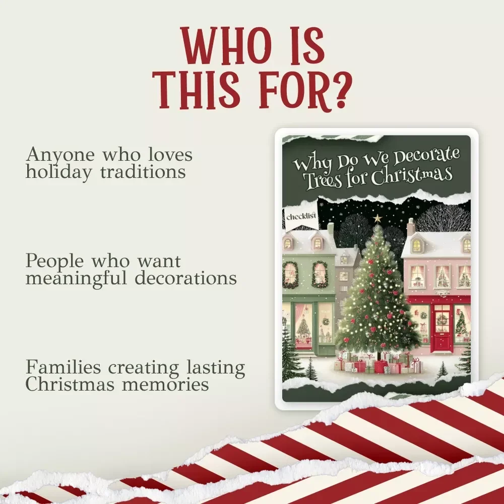 Why Do We Decorate Trees for Christmas | Printable Holiday Tradition Checklist | Learn Why We Decorate Christmas Trees | Family Christmas Activity Digital Download
