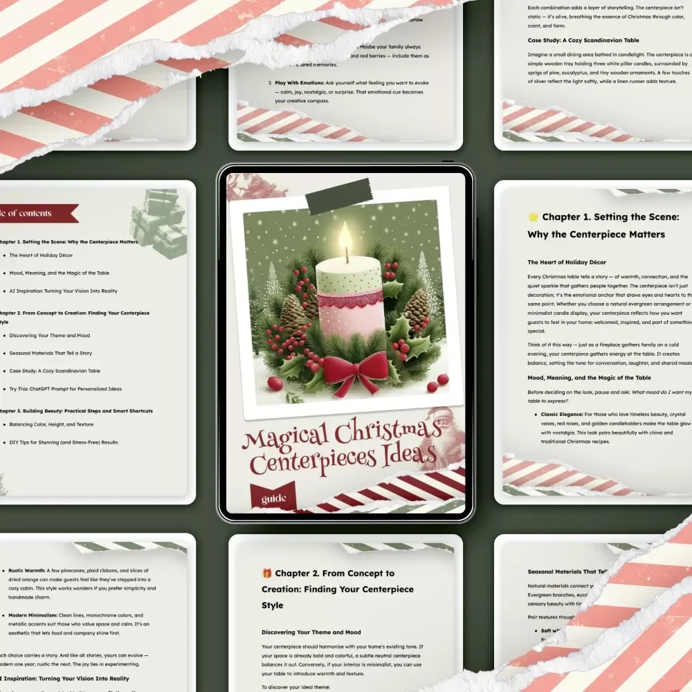 Magical Christmas Centerpieces Ideas | Festive Holiday Decor Guide for Creative christmas centerpiece ideas | Printable Digital Download