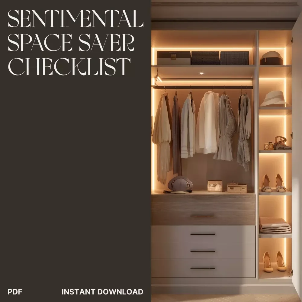 Your “Sentimental Space Saver” Checklist | Digital Decluttering Guide for When Sentimental Items Block Space | Minimalist Home Organization Printable
