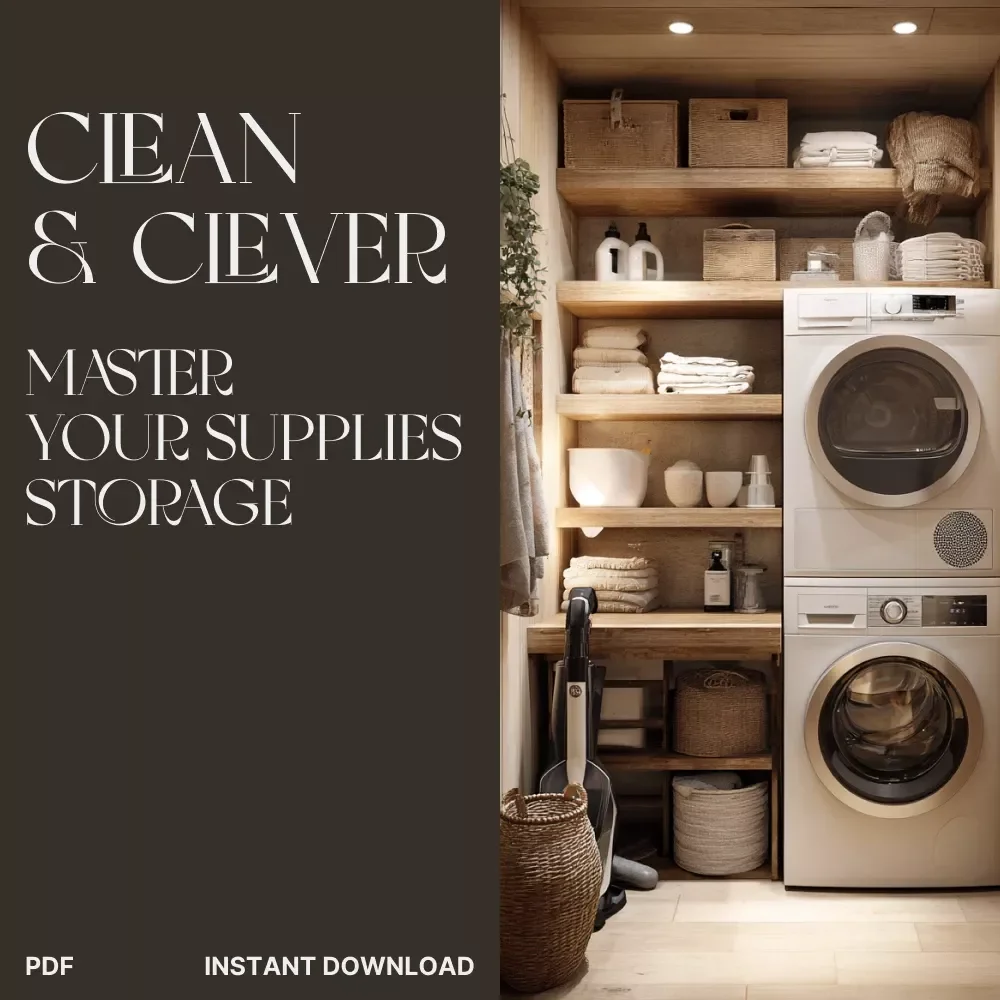 Clean & Clever: Master Your Supplies Storage Checklist | Digital Download | Home Organization Guide for the Best Ways to Store Cleaning Supplies Efficiently