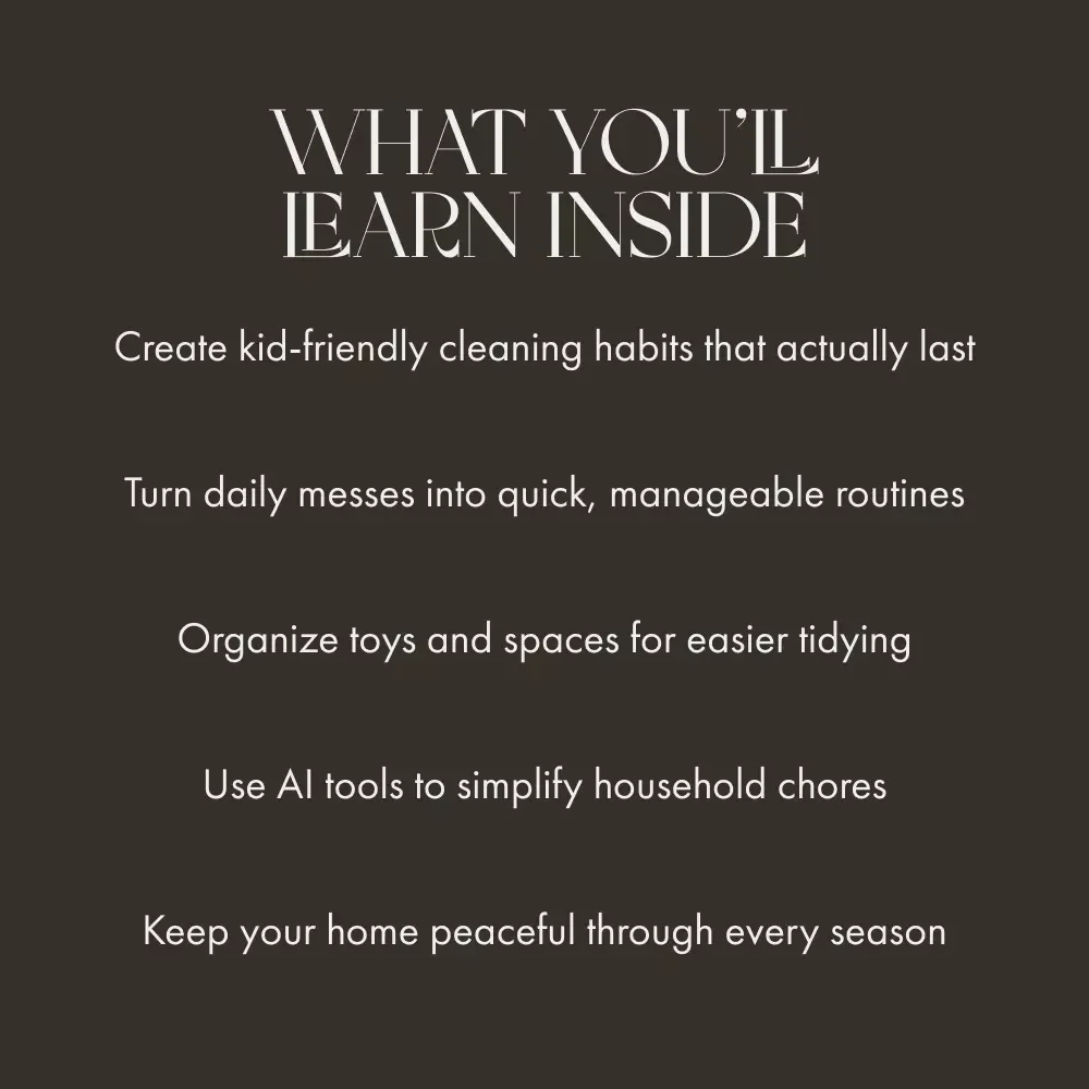 How to Keep Your Home Clean with Kids | Digital eBook for Busy Parents | Family Cleaning Routine & Organization Guide