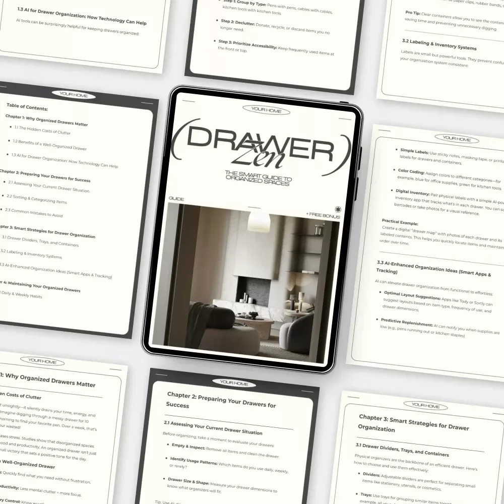 Drawer Zen: The Smart Guide to Organized Spaces | Digital Download eBook | How to Implement Drawer Organization for a Calm, Clutter-Free Home