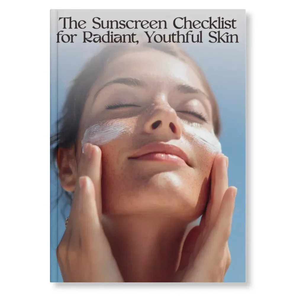 The Sunscreen Checklist for Radiant, Youthful Skin | Digital Anti-Aging Skincare Guide | What to Look for in a Sunscreen for Aging Skin | Printable & Downloadable Checklist for Smart Sun Protection