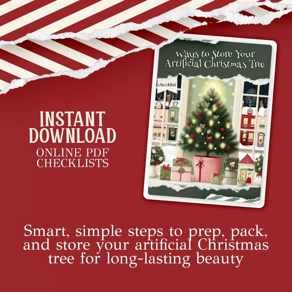 Ways to Store Your Artificial Christmas Tree | Printable Checklist for Easy Holiday Cleanup | Festive Organization Guide | how to store artificial christmas tree