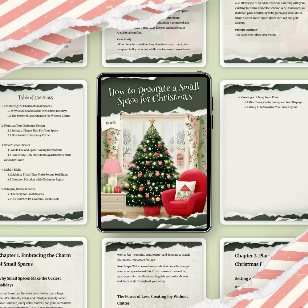 How to Decorate a Small Space for Christmas | Cozy Holiday Small-Home Styling Guide | Festive Minimalist Christmas Ebook for Apartments, Studios & Tiny Homes | how to decorate a small space for christmas