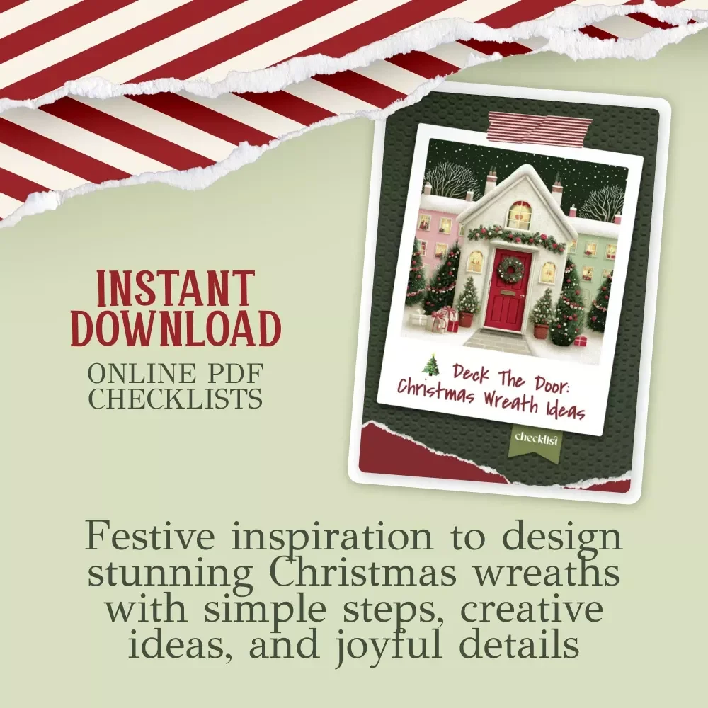 Deck the Door: Christmas Wreath Ideas – Festive Holiday Checklist for DIY Decor Lovers | Printable Christmas Wreath Ideas Guide