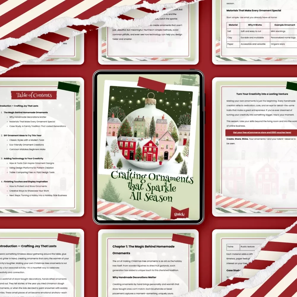 Crafting Ornaments that Sparkle All Season — DIY Christmas Ornament Guide | How to Make Christmas Tree Ornaments | Holiday Craft eBook for Creative Beginners