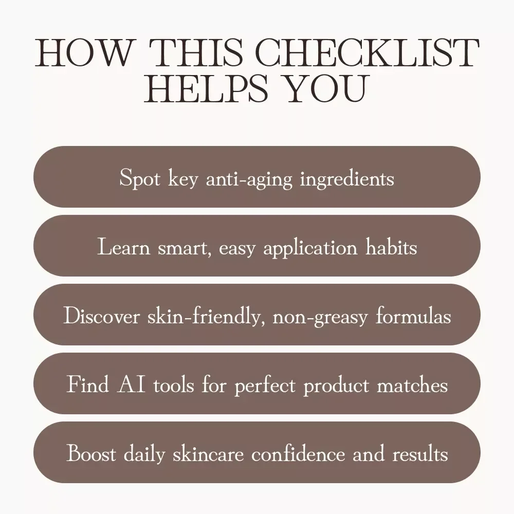 The Sunscreen Checklist for Radiant, Youthful Skin | Digital Anti-Aging Skincare Guide | What to Look for in a Sunscreen for Aging Skin | Printable & Downloadable Checklist for Smart Sun Protection