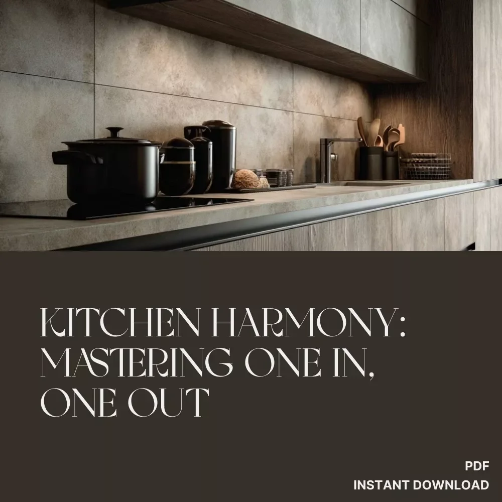 Kitchen Harmony: Mastering One In, One Out | Minimalist Kitchen Decluttering eBook | Simple Tips for Applying One In One Out in Kitchen