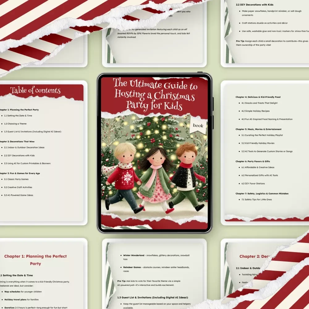 The Ultimate Guide to Hosting a Christmas Party for Kids | Festive eBook for Parents & Teachers | Holiday Planning Tips | how to host a christmas party for kids