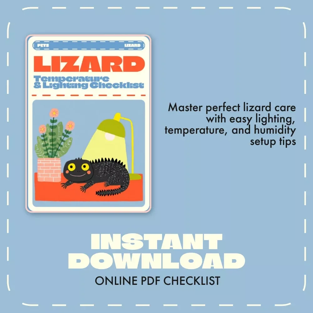 Lizard Temperature & Lighting Checklist | Reptile Care Guide for Bearded Dragons, Geckos & More | Printable Heat & UVB Setup eBook