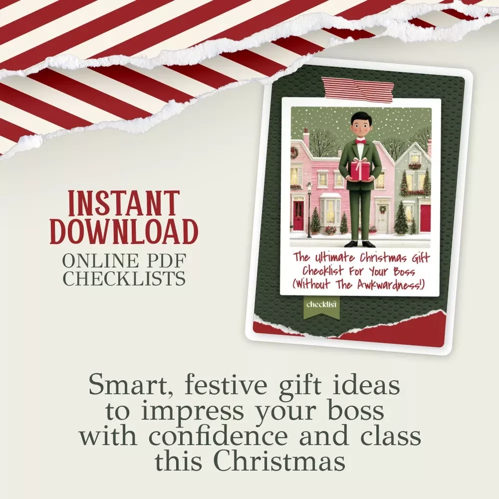 The Ultimate Christmas Gift Checklist for Your Boss | Digital Download Guide for Thoughtful, Professional, and Fun Christmas Gifts for Boss