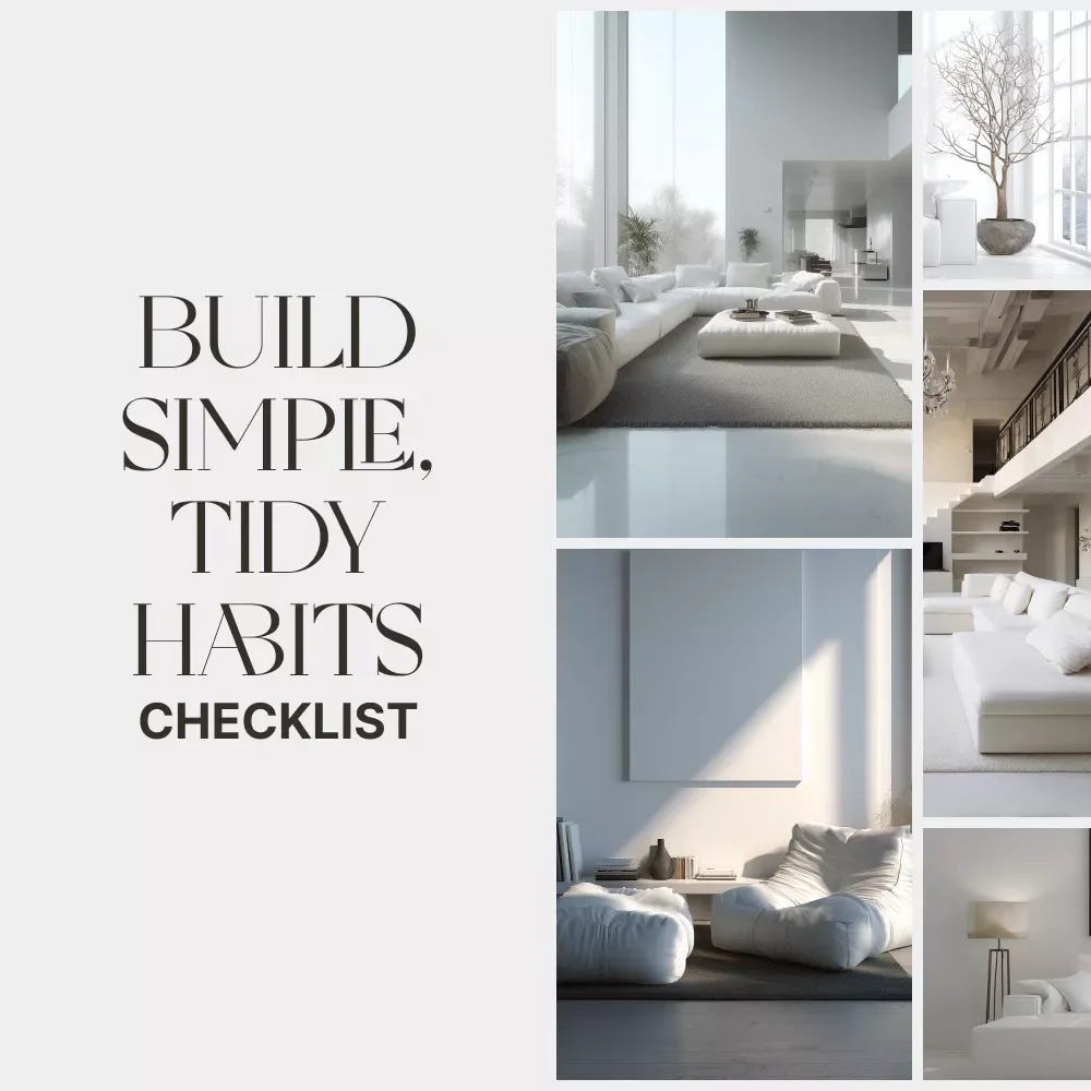 How to Build Simple, Tidy Habits | Printable Checklist for Easy Organization, Decluttering & Mindful Routines | Digital Download for Building Simple Tidy Habits