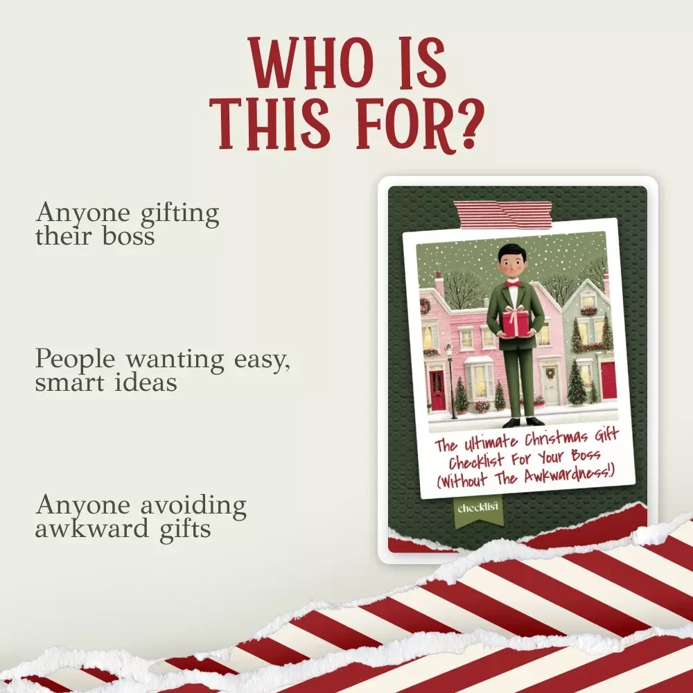 The Ultimate Christmas Gift Checklist for Your Boss | Digital Download Guide for Thoughtful, Professional, and Fun Christmas Gifts for Boss
