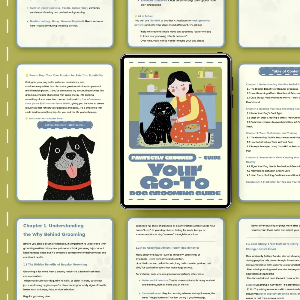 Pawfectly Groomed: Your Go-to Dog Grooming Guide | Digital Dog Grooming Basics eBook for Pet Owners | Easy Grooming Routine, Tools & Techniques for a Happy, Healthy Pup