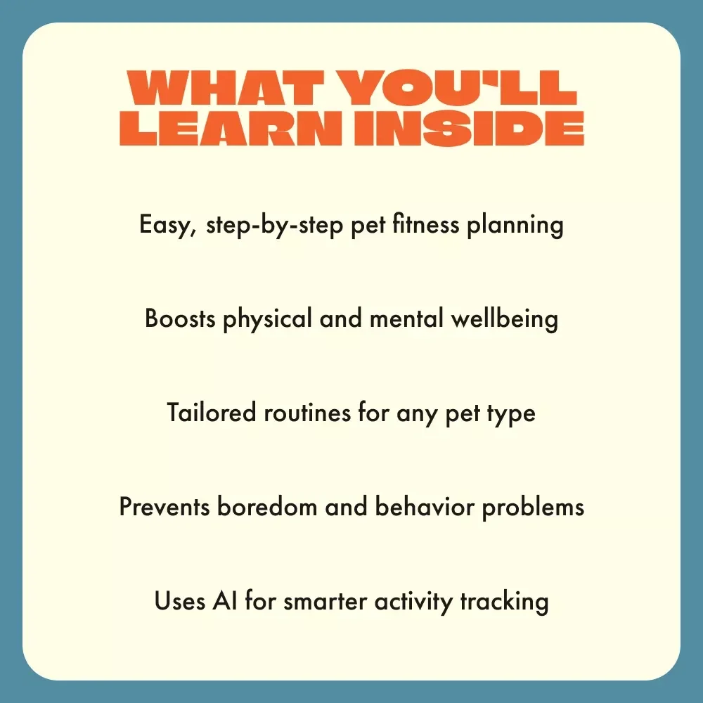 Your Pet Exercise Blueprint | Digital Pet Fitness Guide for Dogs, Cats & Small Pets | AI-Powered Pet Routine Planner eBook | Pet Wellness & Training Checklist Download