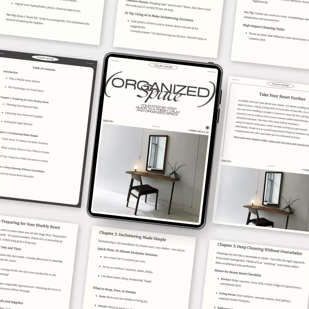 Your Step-by-Step Guide to a Fresh, Calm, and Organized Space | Digital eBook for Home Reset, Decluttering, Cleaning, and Organizing | How to Set Up a Weekly Home Reset